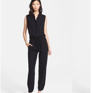 Vince Sleeveless Jumpsuit Drawstring Black 8